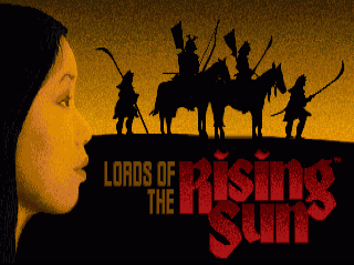 Lords Of The Rising Sun title screen for Amiga